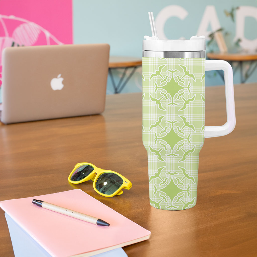 Omaomao Hawaii Iwa Bird Palaka Motifs Tumbler With Handle LT14 - Polynesian Pride