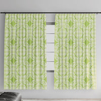 Omaomao Hawaii Iwa Bird Palaka Motifs Window Curtain LT14 With Hooks Green - Polynesian Pride