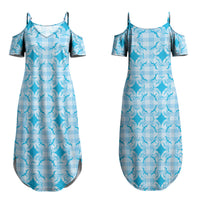 Polu Hawaii Iwa Bird Palaka Motifs Couples Matching Summer Maxi Dress and Long Sleeve Button Shirt LT14 - Polynesian Pride