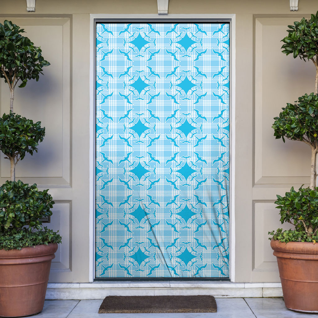 Polu Hawaii Iwa Bird Palaka Motifs Door Cover LT14 Blue - Polynesian Pride