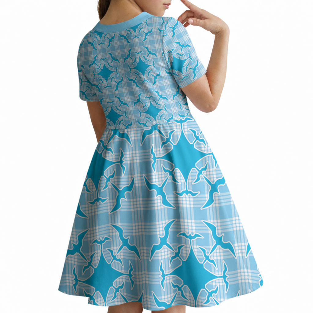 Polu Hawaii Iwa Bird Palaka Motifs Kid Short Sleeve Dress LT14 - Polynesian Pride