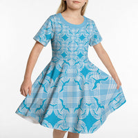 Polu Hawaii Iwa Bird Palaka Motifs Kid Short Sleeve Dress LT14 - Polynesian Pride