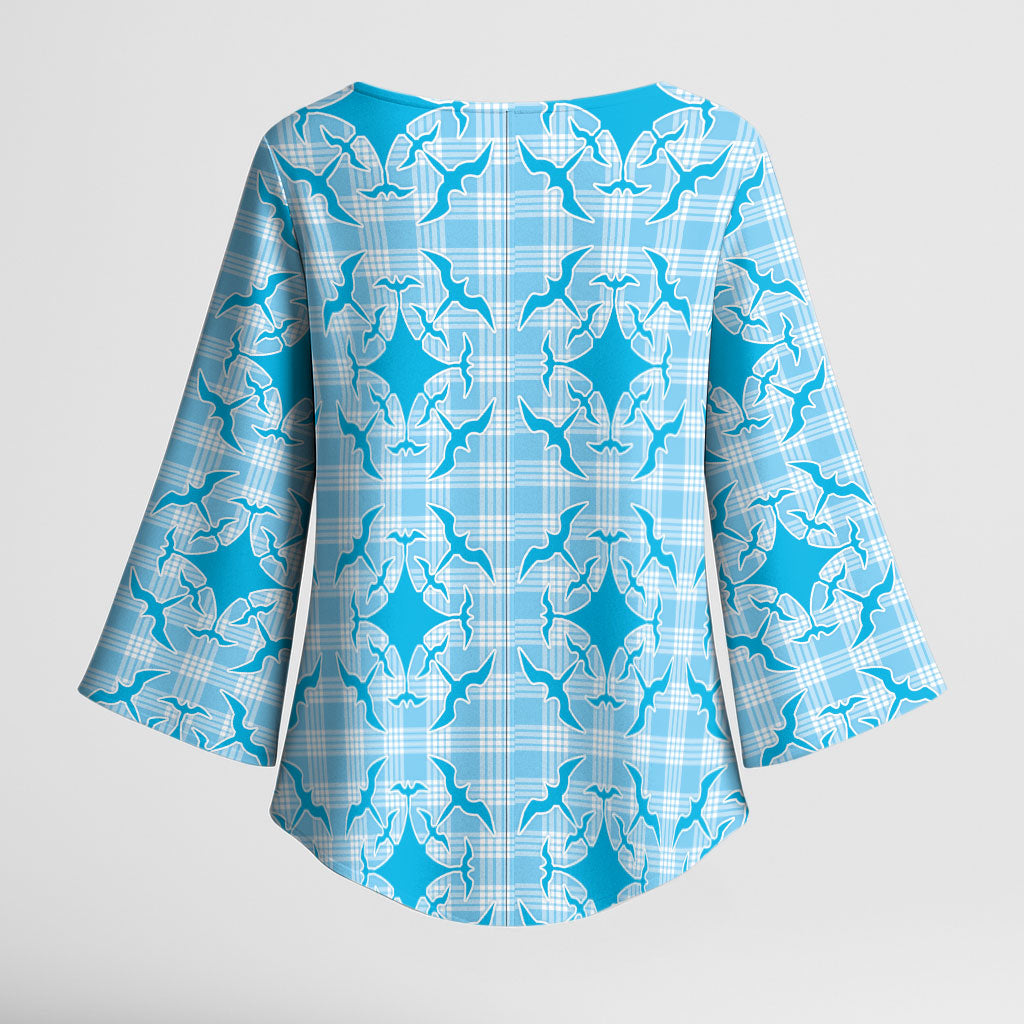 Polu Hawaii Iwa Bird Palaka Motifs Kimono Sleeve Blouse LT14 - Polynesian Pride