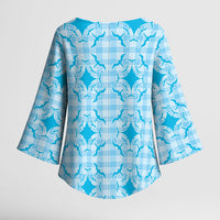 Polu Hawaii Iwa Bird Palaka Motifs Kimono Sleeve Blouse LT14 - Polynesian Pride