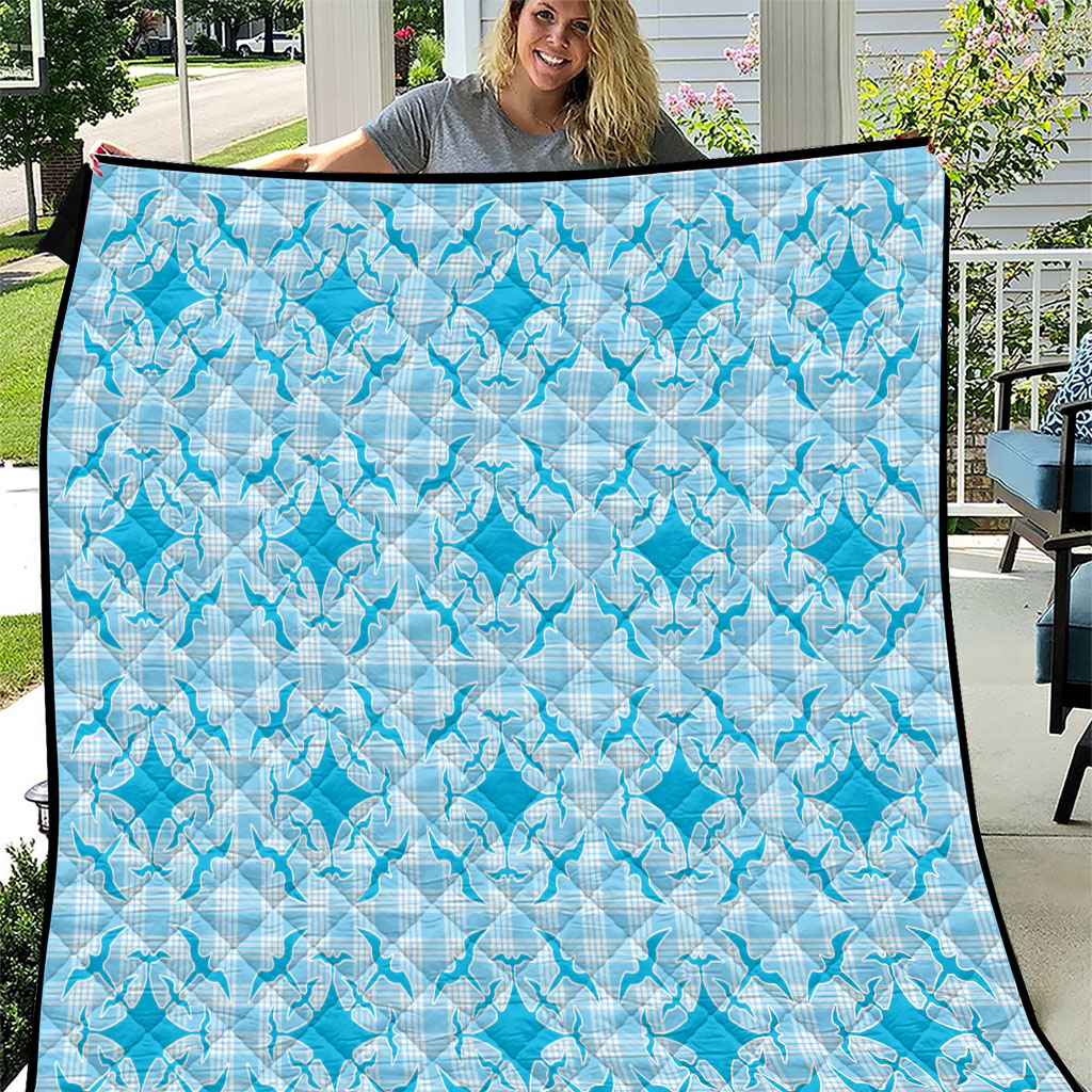 Polu Hawaii Iwa Bird Palaka Motifs Quilt LT14 Blue - Polynesian Pride