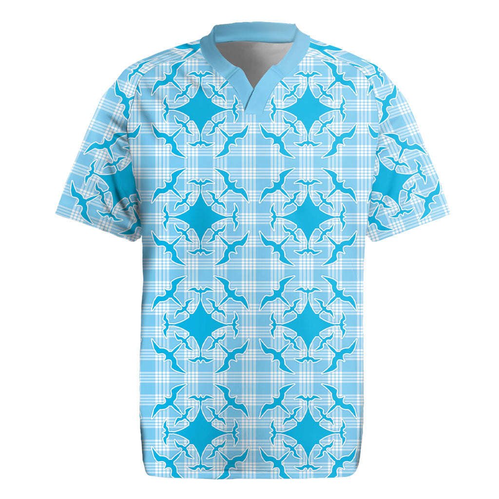 Polu Hawaii Iwa Bird Palaka Motifs Rugby Jersey LT14 Blue - Polynesian Pride