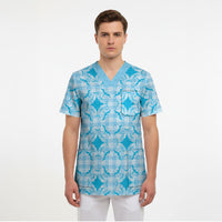 Polu Hawaii Iwa Bird Palaka Motifs Scrub Top LT14 - Polynesian Pride