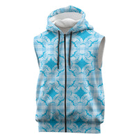 Polu Hawaii Iwa Bird Palaka Motifs Sleeveless Zip Hoodie LT14 Blue - Polynesian Pride