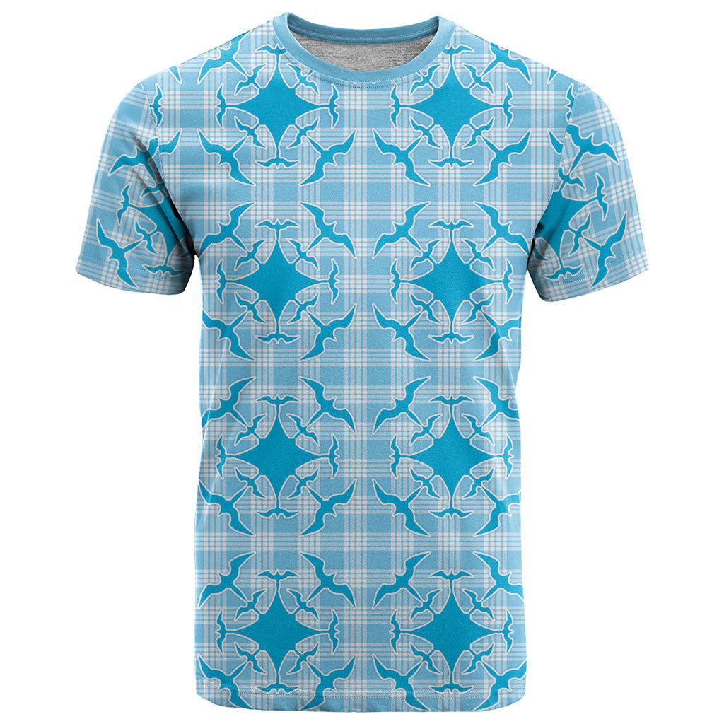 Polu Hawaii Iwa Bird Palaka Motifs T Shirt LT14 Blue - Polynesian Pride