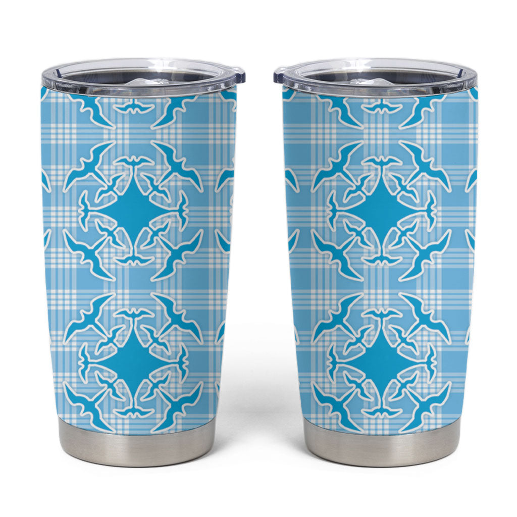 Polu Hawaii Iwa Bird Palaka Motifs Tumbler Cup LT14 Blue - Polynesian Pride