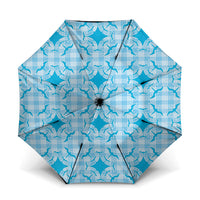 Polu Hawaii Iwa Bird Palaka Motifs Umbrella LT14 One Size Folded 11.42 inch Opened Diameter 37.4 inch Blue - Polynesian Pride