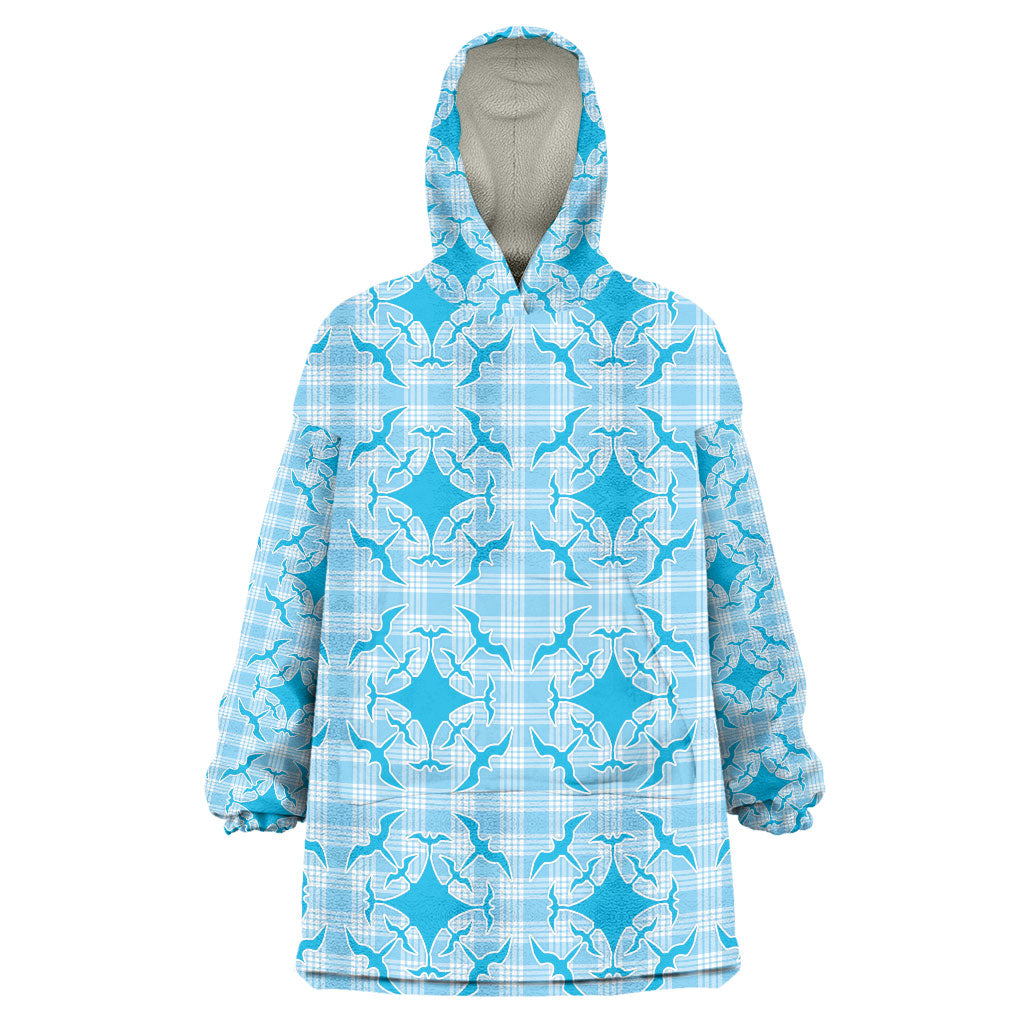 Polu Hawaii Iwa Bird Palaka Motifs Wearable Blanket Hoodie LT14 One Size Blue - Polynesian Pride