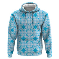 Polu Hawaii Iwa Bird Palaka Motifs Zip Hoodie LT14 Pullover Hoodie Blue - Polynesian Pride