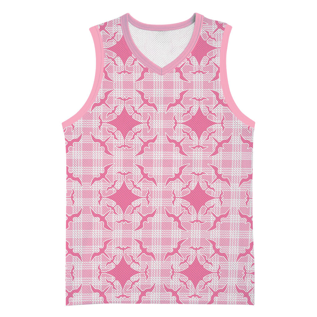 Alaka Hawaii Iwa Bird Palaka Motifs Basketball Jersey LT14 Unisex Pink - Polynesian Pride