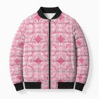 Alaka Hawaii Iwa Bird Palaka Motifs Bomber Puffer Jacket LT14 Unisex Pink - Polynesian Pride