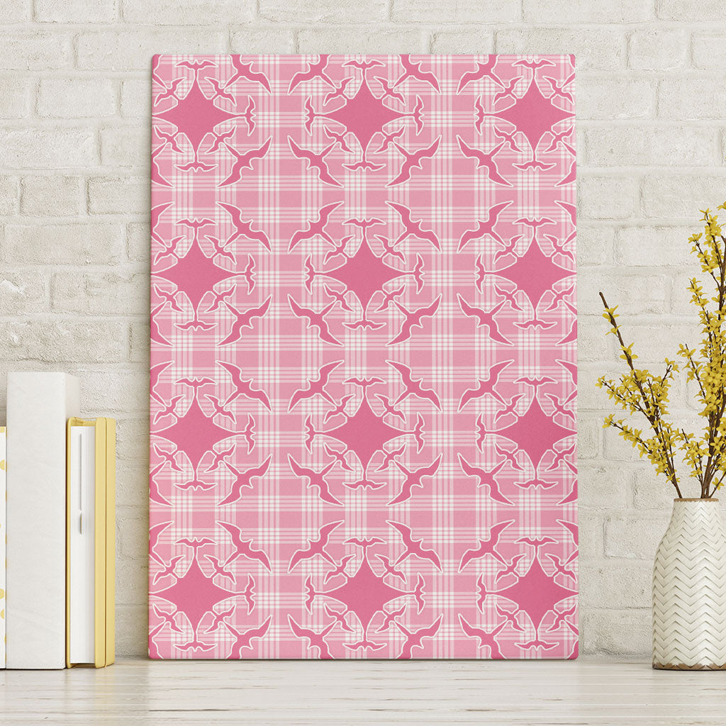 Alaka Hawaii Iwa Bird Palaka Motifs Canvas Wall Art LT14 Without Frame Pink - Polynesian Pride