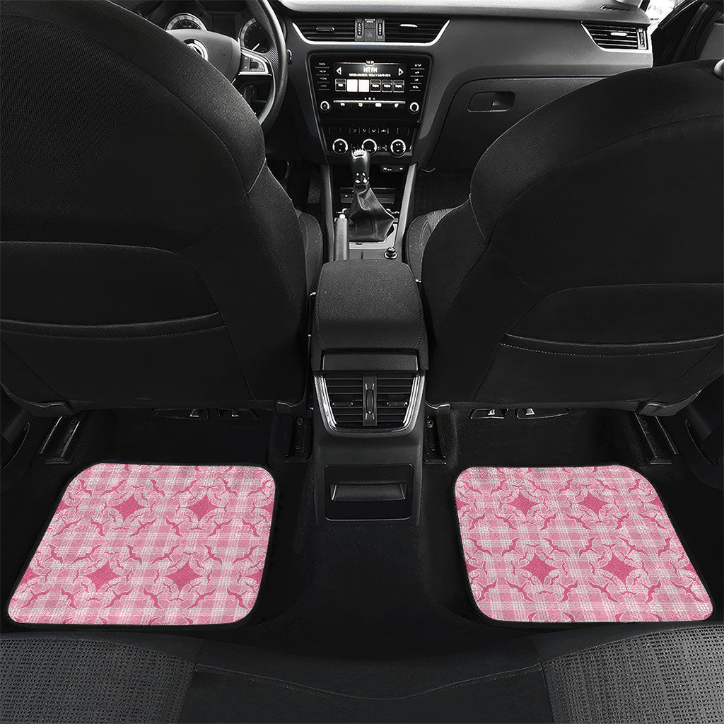 Alaka Hawaii Iwa Bird Palaka Motifs Car Mats LT14 Set 2pcs - Back Pink - Polynesian Pride