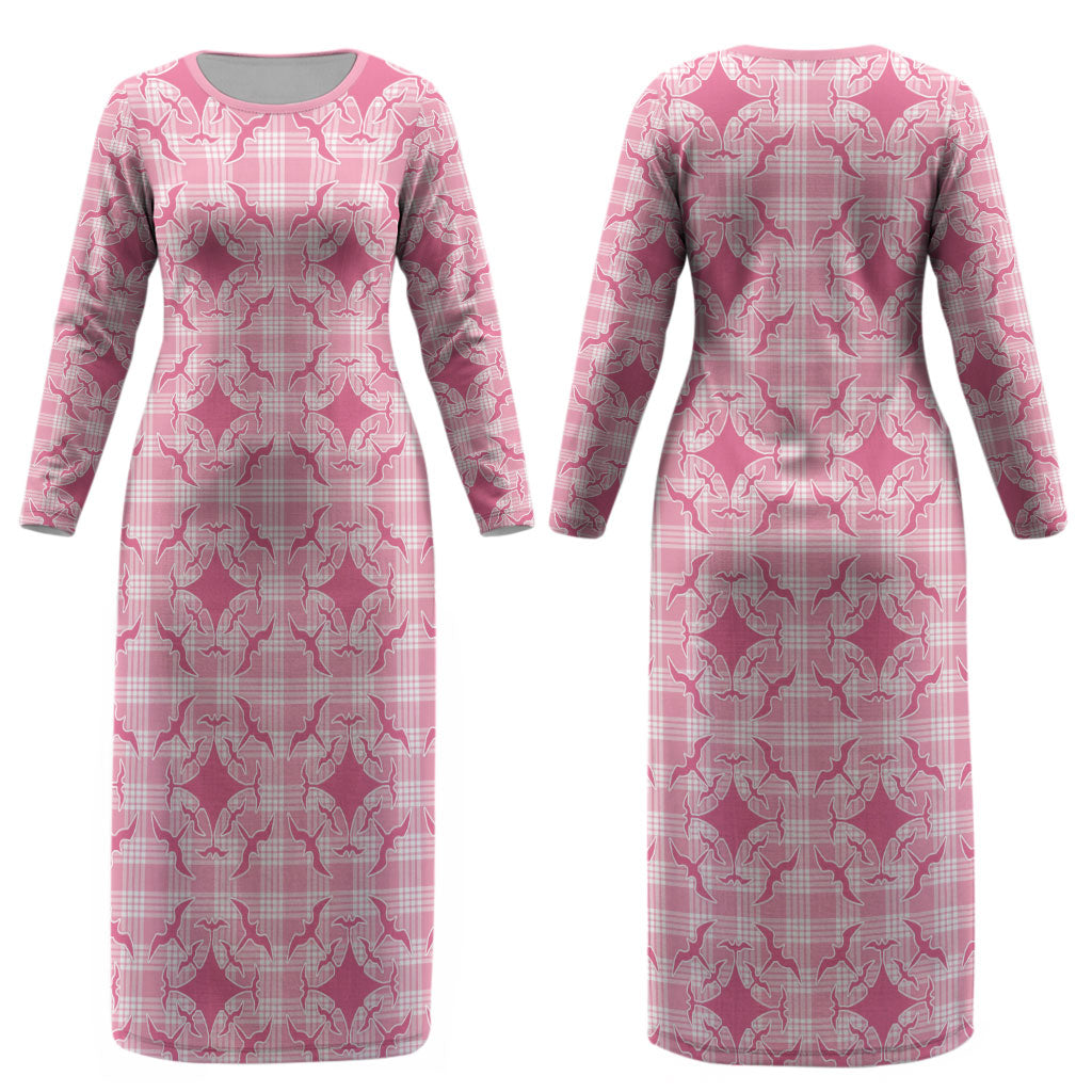 Alaka Hawaii Iwa Bird Palaka Motifs Couples Matching Long Sleeve Bodycon Dress and Long Sleeve Button Shirt LT14 - Polynesian Pride