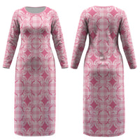 Alaka Hawaii Iwa Bird Palaka Motifs Couples Matching Long Sleeve Bodycon Dress and Long Sleeve Button Shirt LT14 - Polynesian Pride