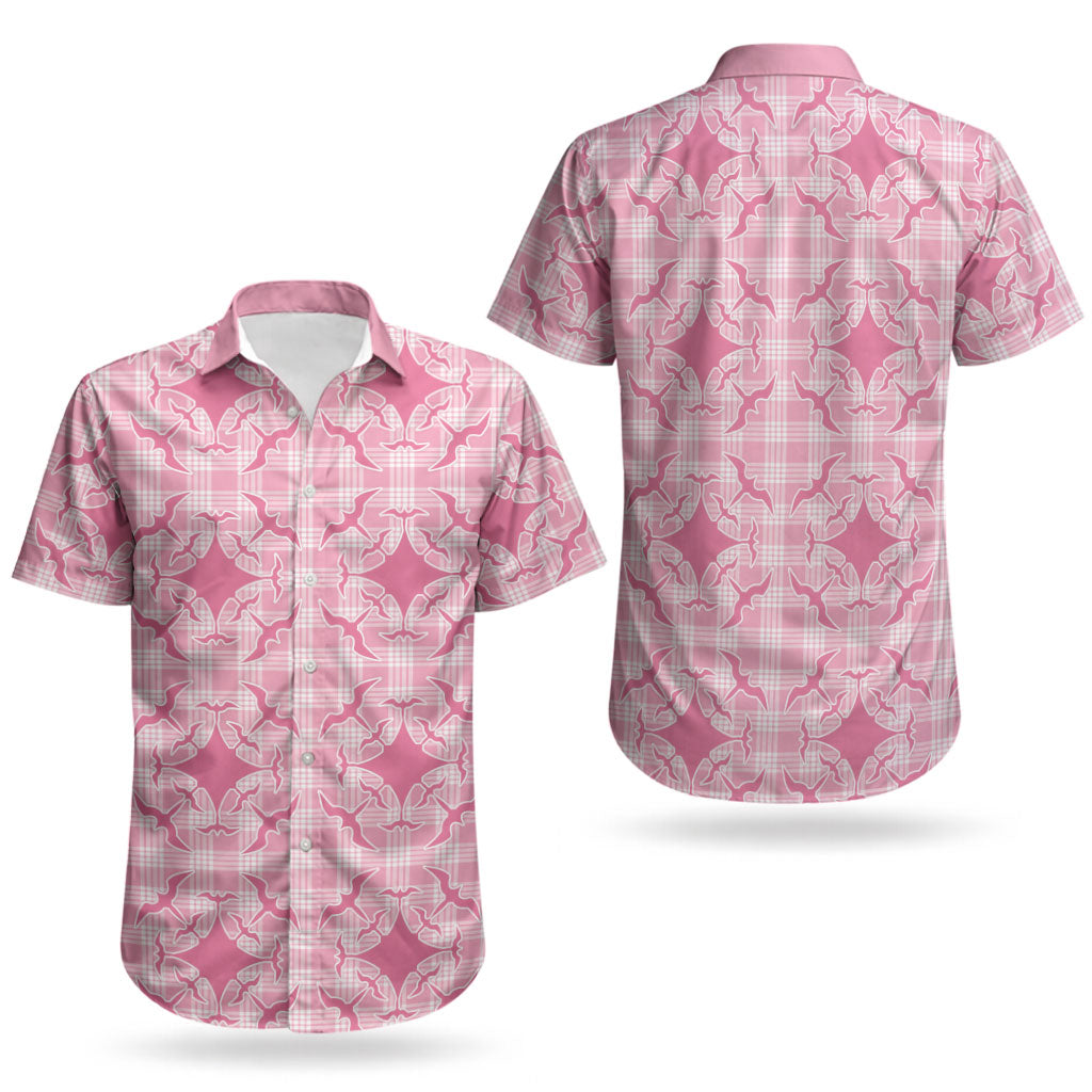 Alaka Hawaii Iwa Bird Palaka Motifs Couples Matching Off Shoulder Maxi Dress and Hawaiian Shirt LT14 - Polynesian Pride