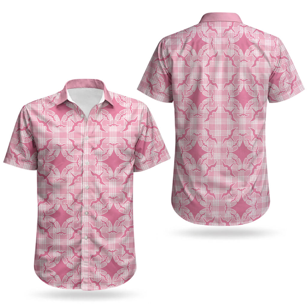 Alaka Hawaii Iwa Bird Palaka Motifs Couples Matching Short Sleeve Bodycon Dress and Hawaiian Shirt LT14 - Polynesian Pride