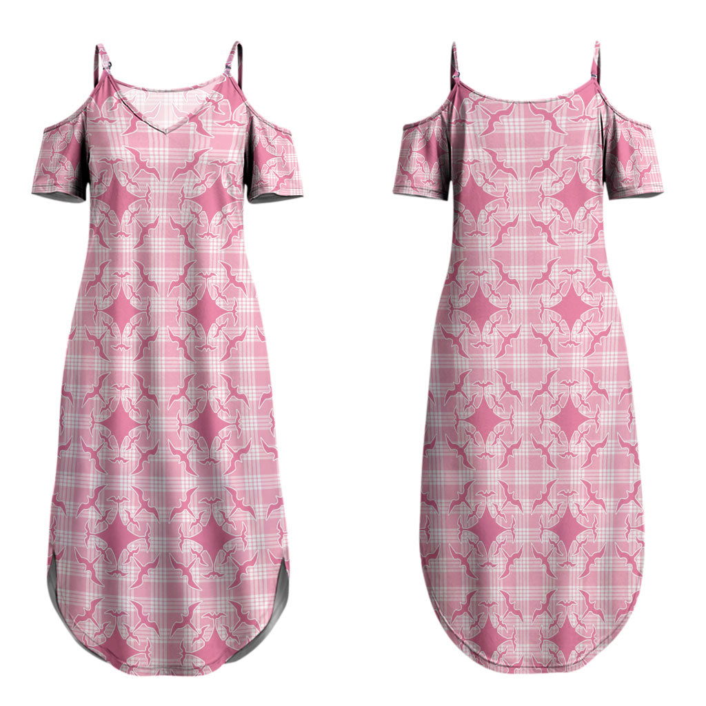 Alaka Hawaii Iwa Bird Palaka Motifs Couples Matching Summer Maxi Dress and Hawaiian Shirt LT14 - Polynesian Pride