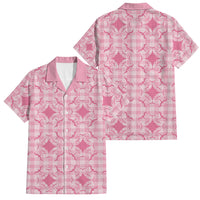 Alaka Hawaii Iwa Bird Palaka Motifs Family Matching Off Shoulder Maxi Dress and Hawaiian Shirt LT14 Dad's Shirt - Short Sleeve Pink - Polynesian Pride
