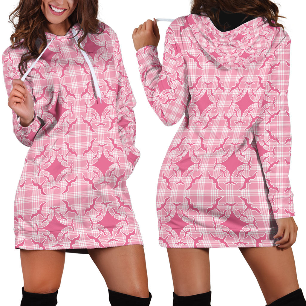 Alaka Hawaii Iwa Bird Palaka Motifs Hoodie Dress LT14 - Polynesian Pride