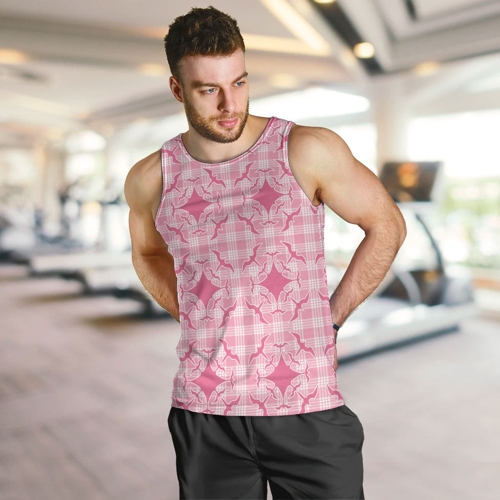 Alaka Hawaii Iwa Bird Palaka Motifs Men Tank Top LT14 Pink - Polynesian Pride