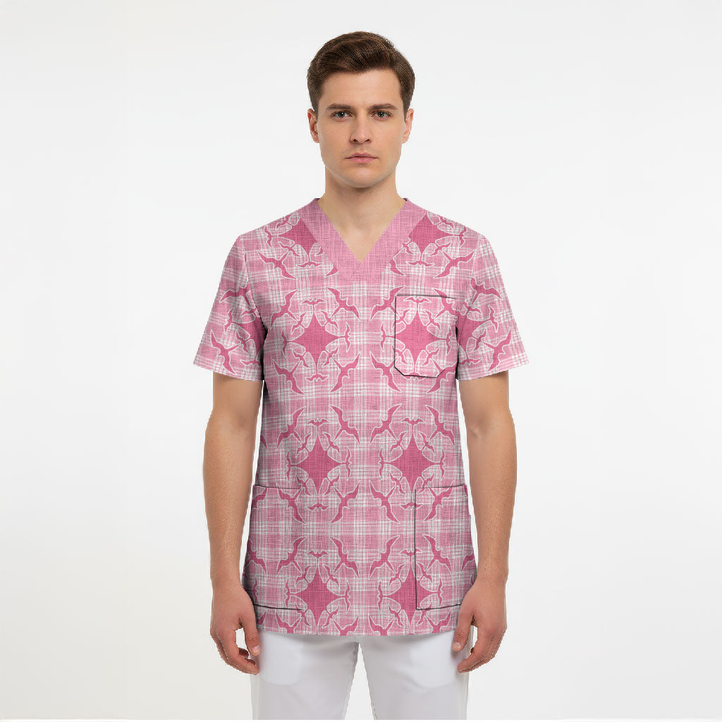 Alaka Hawaii Iwa Bird Palaka Motifs Scrub Top LT14 - Polynesian Pride