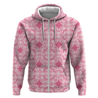 Alaka Hawaii Iwa Bird Palaka Motifs Zip Hoodie LT14 Zip Hoodie Pink - Polynesian Pride