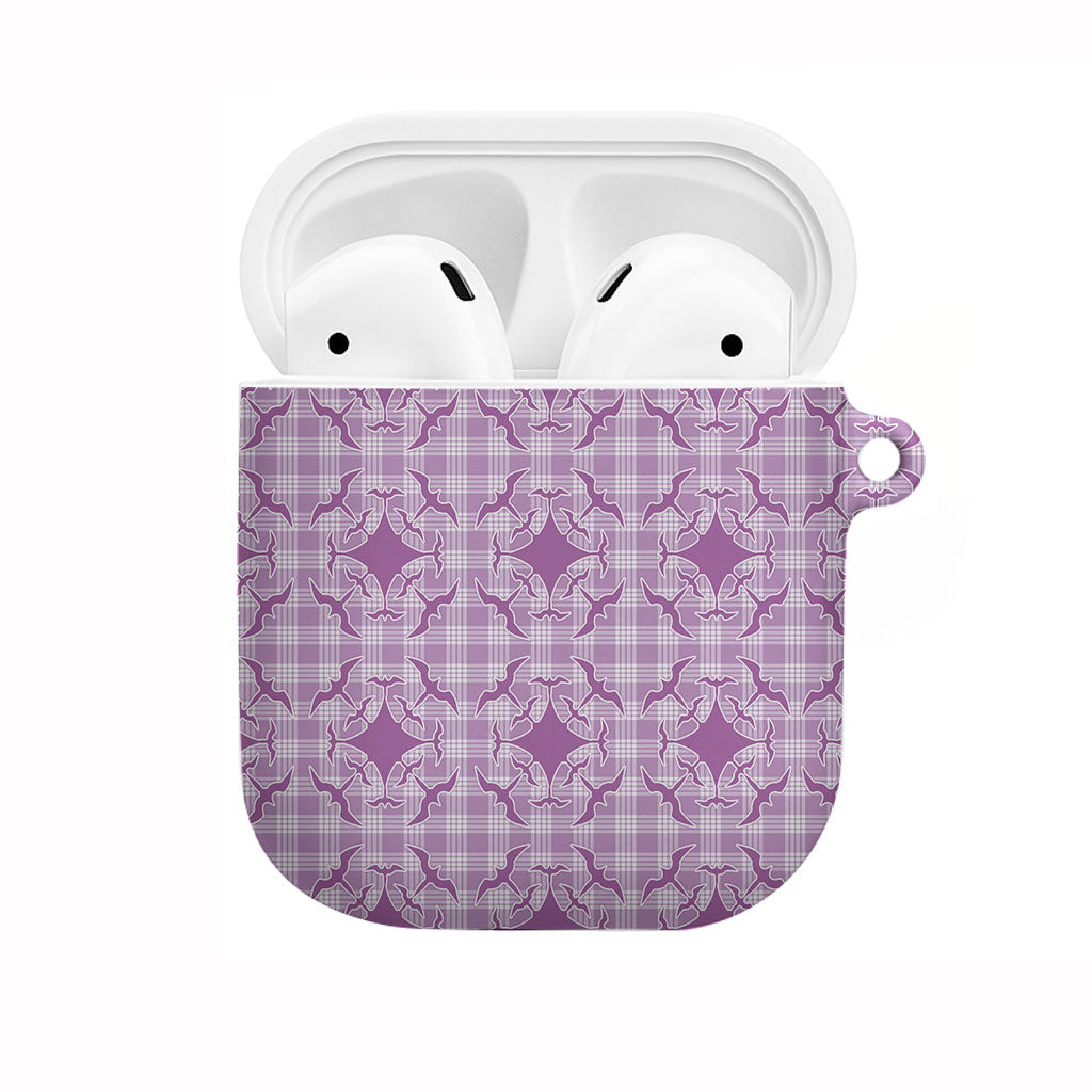 Poni Hawaii Iwa Bird Palaka Motifs AirPods Case LT14 Purple - Polynesian Pride