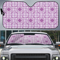 Poni Hawaii Iwa Bird Palaka Motifs Auto Sun Shade LT14 Purple - Polynesian Pride