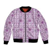 Poni Hawaii Iwa Bird Palaka Motifs Bomber Jacket LT14 Unisex Purple - Polynesian Pride