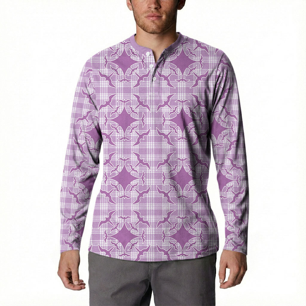 Poni Hawaii Iwa Bird Palaka Motifs Button Sweatshirt LT14 - Polynesian Pride