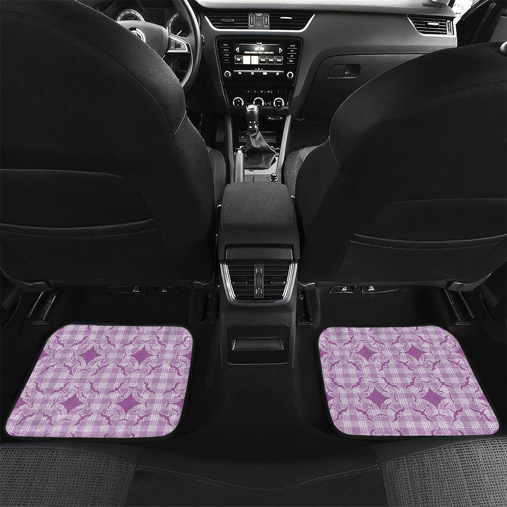 Poni Hawaii Iwa Bird Palaka Motifs Car Mats LT14 Set 2pcs - Back Purple - Polynesian Pride