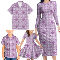 Poni Hawaii Iwa Bird Palaka Motifs Family Matching Long Sleeve Bodycon Dress and Hawaiian Shirt LT14 - Polynesian Pride