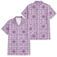 Poni Hawaii Iwa Bird Palaka Motifs Family Matching Off Shoulder Maxi Dress and Hawaiian Shirt LT14 Dad's Shirt - Short Sleeve Purple - Polynesian Pride