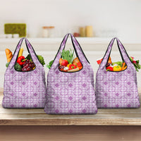 Poni Hawaii Iwa Bird Palaka Motifs Grocery Bag LT14 3-pack One Size Purple - Polynesian Pride