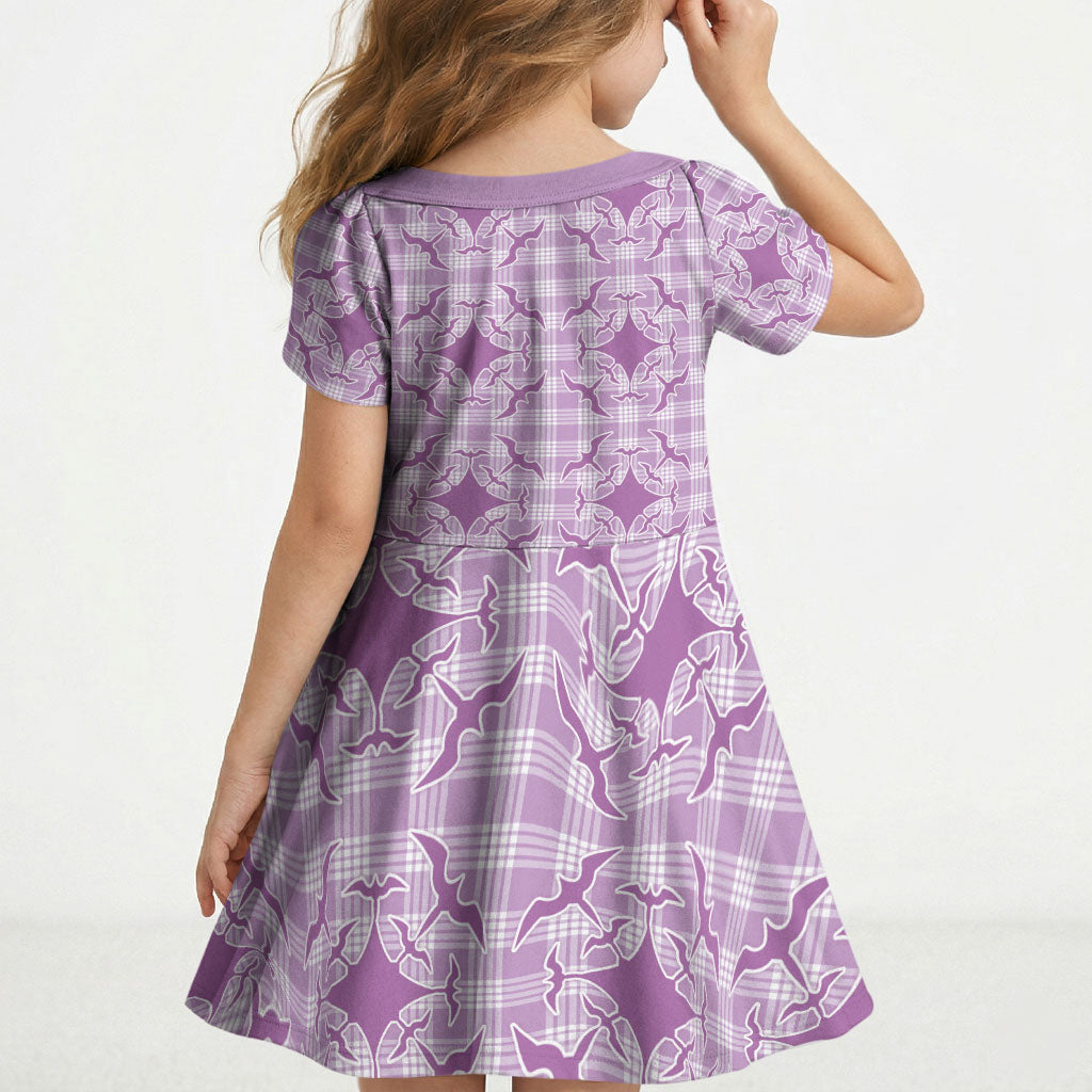 Poni Hawaii Iwa Bird Palaka Motifs Kid Short Sleeve Dress LT14 - Polynesian Pride