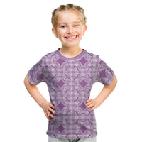 Poni Hawaii Iwa Bird Palaka Motifs Kid T Shirt LT14 Purple - Polynesian Pride