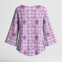 Poni Hawaii Iwa Bird Palaka Motifs Kimono Sleeve Blouse LT14 - Polynesian Pride