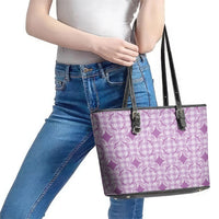 Poni Hawaii Iwa Bird Palaka Motifs Leather Tote Bag LT14 - Polynesian Pride