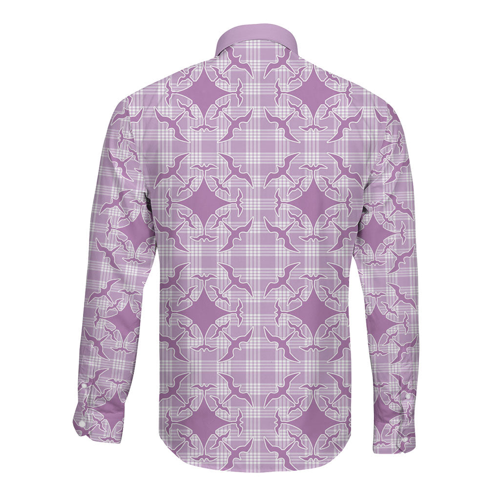 Poni Hawaii Iwa Bird Palaka Motifs Long Sleeve Button Shirt LT14 - Polynesian Pride