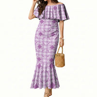Poni Hawaii Iwa Bird Palaka Motifs Mermaid Dress LT14 Women Purple - Polynesian Pride