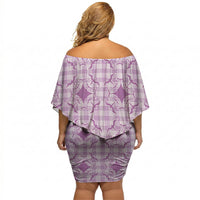 Poni Hawaii Iwa Bird Palaka Motifs Off Shoulder Short Dress LT14 - Polynesian Pride