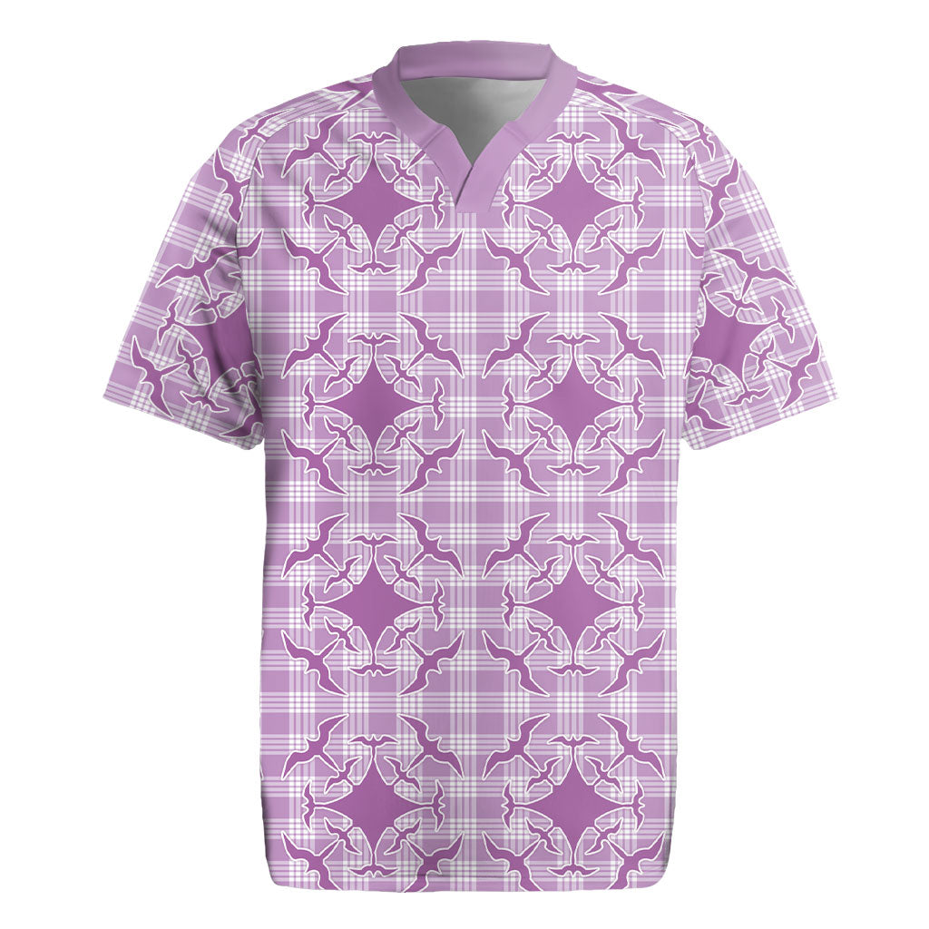 Poni Hawaii Iwa Bird Palaka Motifs Rugby Jersey LT14 Purple - Polynesian Pride
