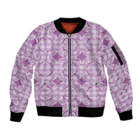Poni Hawaii Iwa Bird Palaka Motifs Sleeve Zip Bomber Jacket LT14 Unisex Purple - Polynesian Pride