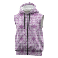 Poni Hawaii Iwa Bird Palaka Motifs Sleeveless Zip Hoodie LT14 Purple - Polynesian Pride