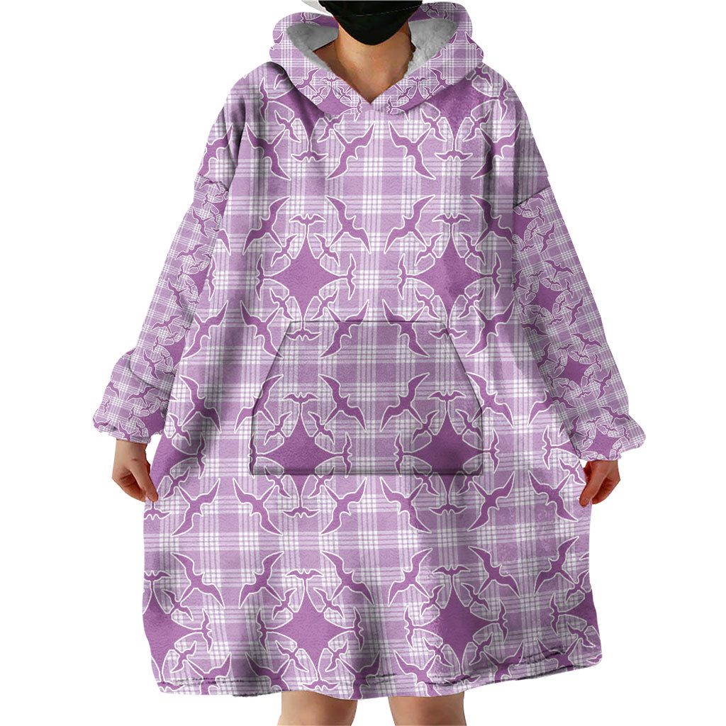 Poni Hawaii Iwa Bird Palaka Motifs Wearable Blanket Hoodie LT14 - Polynesian Pride